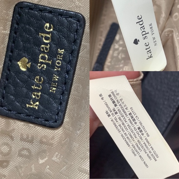 Kate spade black leather large satchel tote - Picture 7 of 8